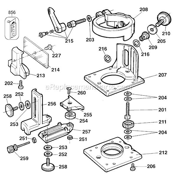 Page A Diagram and Parts List for 3275 Type 1 Black and Decker Router